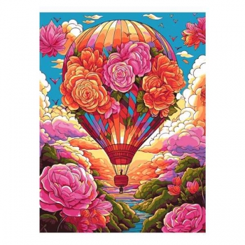 Набор для рисования по номерам, картина 28х38 см Цветочный шар (основа на карт, краски, кисть) арт.Кпн-349