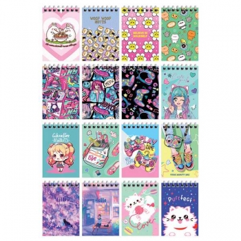 Блокнот А7 40л на гребне BG МИКС для девочек в клетку арт.Б7гр40 12757