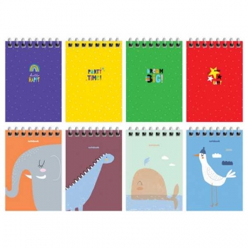 Блокнот А7 40л на гребне BG Моноколор. New style в клетку арт.Б7гр40 12761