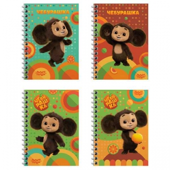 Записная книжка А6 80л на гребне Мульти-Пульти Чебурашка в клетку арт.Зк6к80гр_53122