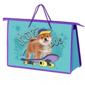 Папка А4 с ручками, пластик, широкая боковинка арт.ПТ-15-4 Skater dog