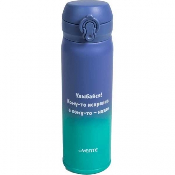 Термос deVENTE Smile Life 430 мл (6,5*22см), нерж. сталь, цвет градиент сирен. и мятного, в карт. коробке арт.8090318 Термос deVENTE Smile Life 430 мл (6,5*22см), нерж. сталь, цвет градиент сирен. и мятного, в карт. коробке арт.8090318