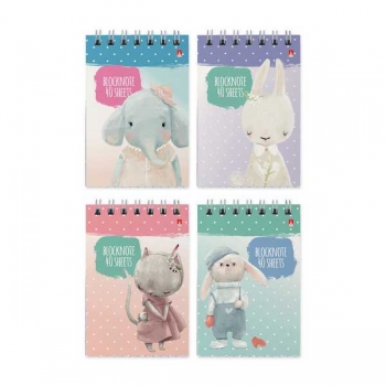 Блокнот А7 40л на гребне  KIDS в клетку, ассорти 4 вида арт.3-40-734