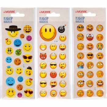 Наклейки объемные deVENTE   7*17см Emoji, многоразовые арт.8004199