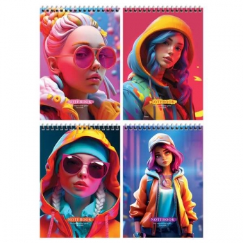 Блокнот А5 60л на гребне BG Important girl, твердая подложка арт.Б5гр60 12772