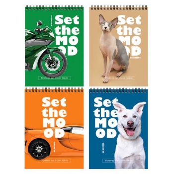 Блокнот А5 60л на гребне BG Создай настроение в клетку, обложка мелованный картон арт.Б5гр60 12151