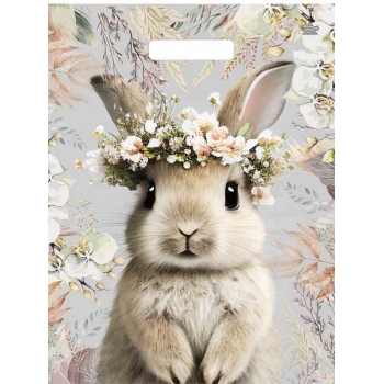 Мешок 40х31см ПВД 60мкм ламинированный с вырубной ручкой, Летний Зайка арт.н00255465