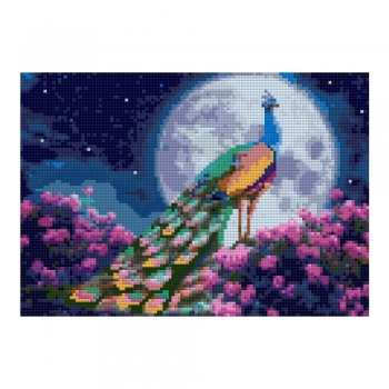 Алмазная мозаика LORI 21*30см Павлин в саду (полное заполнение, без деревянного подрамника) арт.Ам-153