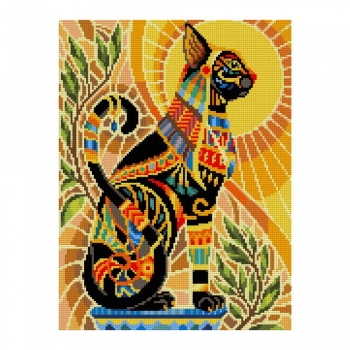 Алмазная мозаика LORI 30*40см Египетский кот (полное заполнение, без деревянного подрамника) арт.Ам-157