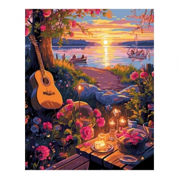 Набор для рисования по номерам, картина 41х50 см В походе (основа на карт, краски, кисть) арт.Кпн-362