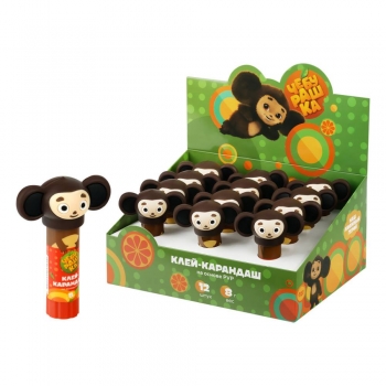 Клей-карандаш Мульти-Пульти с топпером Чебурашка, 08г, ПВП арт.ЧБ_53183