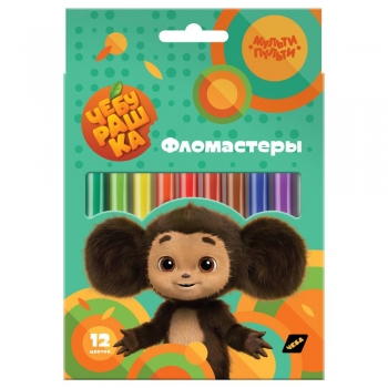 Фломастеры Мульти-Пульти 12 цв. смываемые, картон, европодвес Чебурашка арт.ФЛЧБ_53015