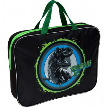 Папка А4 с ручками, текстильная 35х27х7 см Attomex T-Rex Dino, с расширением 7 см, на молнии, арт.3076405 Папка А4 с ручками, текстильная 35х27х7 см Attomex T-Rex Dino, с расширением 7 см, на молнии, арт.3076405