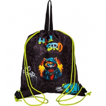 Мешок для обуви deVENTE 1-отделение 38x43 см, Hey Bro водоотталкивающ. ткань, верев. завязка арт.7048470