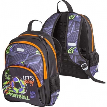 Рюкзак школьный Attomex  Basic Football 38x27x17 (14 л) 1 отдел, 2 передн. кармана, 2 бок. кармана арт.7033442