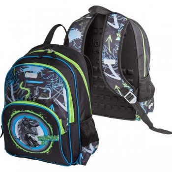 Рюкзак школьный Attomex  Basic T-Rex Dino 38x27x17 (14 л)  1 отдел, 2 передн. кармана, 2 бок. кармана арт.7033443