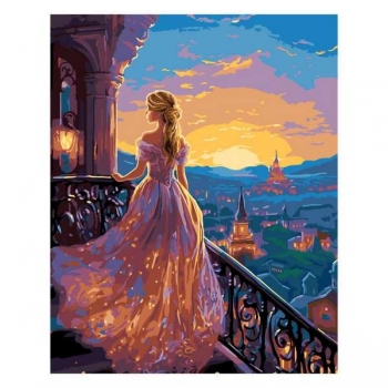 Набор для рисования по номерам, картина 41х51 см Золушка (холст на подрамнике, краски, кисть) арт.Рх-173
