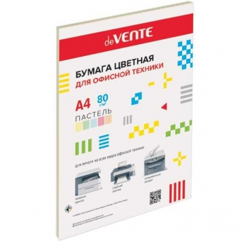 Бумага цв.офисная А4  50 л 80 г/м2 deVENTE пастель микс 5 цв. арт.2072412