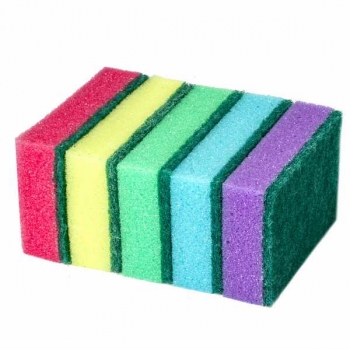 Губка LAIMA MAXI д/посуды поролон с абразивным слоем, 9,6*6,4*2,7 cм, 5шт/упак арт.601554