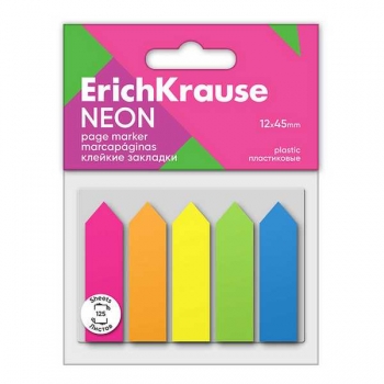Набор самокл. флажков пластик. с клеевым краем ErichKrause 12*45 мм, 5*25 лист Neon Arrows (стрелки) арт.61555 Набор самокл. флажков пластик. с клеевым краем ErichKrause 12*45 мм, 5*25 лист Neon Arrows (стрелки) арт.61555