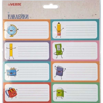 Наклейки для тетрадей deVENTE 40*96мм Ура! Школа!, 8 дизайнов, блистер арт.8004154