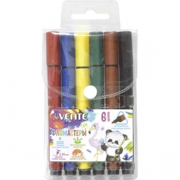 Фломастеры deVENTE 06 цв. в пластиковой упаковке Trio Jumbo утолщенный трехгранный корпус арт.5080950