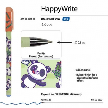 Ручка шариковая Bruno Visconti HappyWrite. KAWAII ANIMALS.Мишка, 0,5мм, синяя арт.20-0215/60