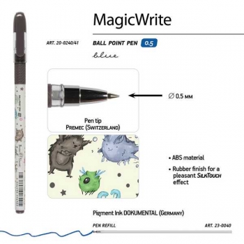 Ручка шариковая Bruno Visconti MagicWrite. Монстрики, 0,5мм, синяя арт.20-0240/41