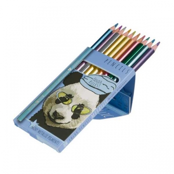 Карандаши Bruno Visconti    10цв. EasyColor, трехгранные, цвета металлик, в картонной уп.  арт.30-0130