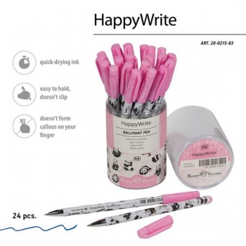 Ручка шариковая Bruno Visconti HappyWrite. Панды, 0,5мм, синяя арт.20-0215/63