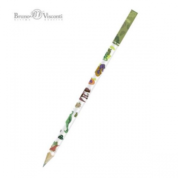 Карандаш Bruno Visconti HB ч/гр. HappyGraphix. Динозавры, трехгранный арт.21-0030/77