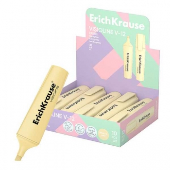 Маркер-выделитель ErichKrause V-12 Pastel, ЖЕЛТЫЙ арт.60803 Маркер-выделитель ErichKrause V-12 Pastel, ЖЕЛТЫЙ арт.60803