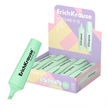 Маркер-выделитель ErichKrause V-12 Pastel, ЗЕЛЕНЫЙ  арт.60804 Маркер-выделитель ErichKrause V-12 Pastel, ЗЕЛЕНЫЙ  арт.60804