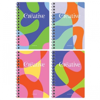 Записная книжка А6 80л на гребне BG Mono. Creative в клетку арт.ЗК6гр80 12797