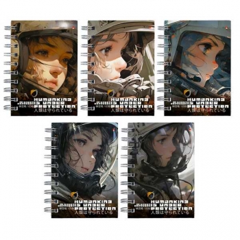 Блокнот А6 160л с боковой спиралью, в клетку, ассорти 5 видов арт.3-160-010/04