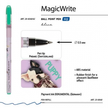 Ручка шариковая Bruno Visconti MagicWrite. Бульдог, 0.5мм, синяя арт.20-0240/42 Ручка шариковая Bruno Visconti MagicWrite. Бульдог, 0.5мм, синяя арт.20-0240/42