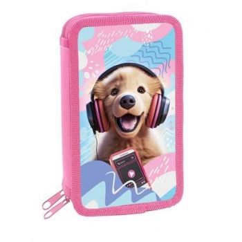 Пенал л/т 2-отдел. малый 190х110 арт.ПКК 11-5 Щенок с наушниками