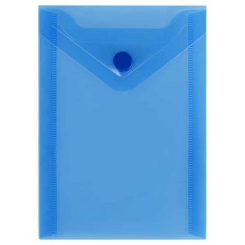Папка-конверт А6 (105х148мм) на кнопке СТАММ, 150 мкм, прозрачная, синяя арт. ММ-31721 Папка-конверт А6 (105х148мм) на кнопке СТАММ, 150 мкм, прозрачная, синяя арт. ММ-31721