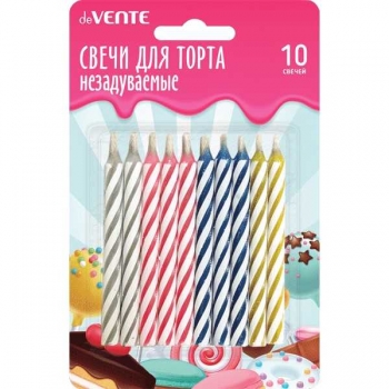 Набор свечей для торта deVENTE НЕЗАДУВАЕМЫЕ 10 свечек, в карт. блист арт.9060100 Набор свечей для торта deVENTE НЕЗАДУВАЕМЫЕ 10 свечек, в карт. блист арт.9060100
