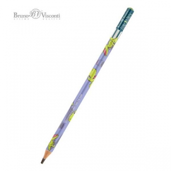 Карандаш Bruno Visconti HB ч/гр.  Fun Graphix. Рекс, трехгранный,пластик.корпус арт.21-0073/03