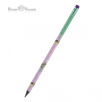 Карандаш Bruno Visconti HB ч/гр. с ластиком Kids Color. Бульдог,трехгранный,пластик. корпус арт.21-0072/01 Карандаш Bruno Visconti HB ч/гр. с ластиком Kids Color. Бульдог,трехгранный,пластик. корпус арт.21-0072/01