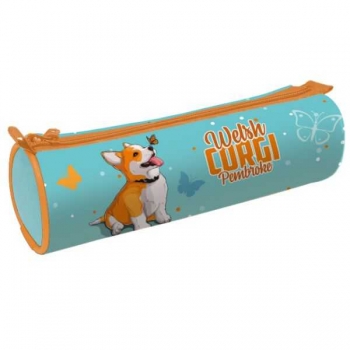 Пенал мягкий Тубус 210*60 арт.ПМО 06-20 Корги с бабочкой