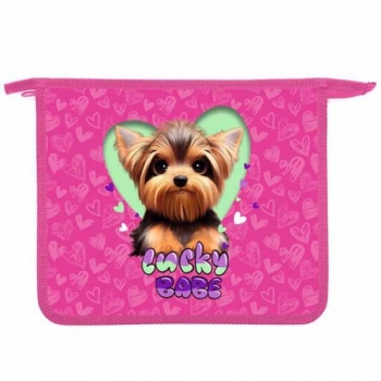 Папка д/тетр. А5 на молнии, пластик, дизайн с двух сторон арт.ПТ-735 Lucky dog