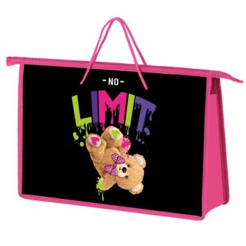 Папка А4 с ручками, пластик, широкая боковинка арт.ПТ-15-4 Плюшевый мишка