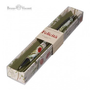 Ручка Bruno Visconti  Felicita.FLORA.ЛУГОВЫЕ ТРАВЫ шарик.автомат.в карт.футляре,0.7мм,синяя,метал.корп. арт.20-0263/23 Ручка Bruno Visconti  Felicita.FLORA.ЛУГОВЫЕ ТРАВЫ шарик.автомат.в карт.футляре,0.7мм,синяя,метал.корп. арт.20-0263/23