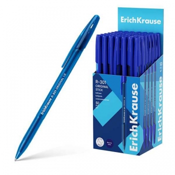 Ручка шариковая ErichKrause R-301 Original Stick, 1.0, синяя арт.60968 Ручка шариковая ErichKrause R-301 Original Stick, 1.0, синяя арт.60968