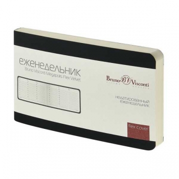 Еженедельник А6 142*84 мм, недатир. Bruno Visconti MEGAPOLIS FLEX VELVET,160стр,линейка,гибкая обл,черный арт.3-740/04