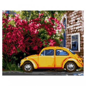 Алмазная мозаика LORI 40*50см Ретро автомобиль (полное заполнение, без деревянного подрамника) арт.Ам-117