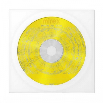 Диск DVD-R 4,7 Gb Mirex 16x в бумажном конверте с окном арт.UL130003A1C Диск DVD-R 4,7 Gb Mirex 16x в бумажном конверте с окном арт.UL130003A1C