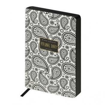 Ежедневник А5 125*200 мм, недатир. Bruno Visconti BlackWhite.Восточный мотив,256стр,гибк.обл,черный срез арт.3-743/02